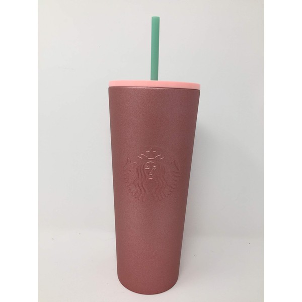 Starbucks 2019 Holiday Season Blue Straws GRADIENT PINK COLD CUP (24 OZ)