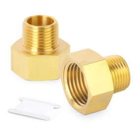 GASHER 5PCS Brass Pipe Fitting, Reducer Adapter, 1/4-Inch Male Pipe x 1/2-Inch Female Pipe