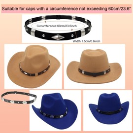 NiceYnn 8/10/12pcs Replacement Hat Band Western Cowboy Hat Bands for Panama Fedora Hat, Adjustable Cowgirl Hat Belt String Tie Straw Sun Hat Decoration, Western Style Hat Accessories (8pcs D)