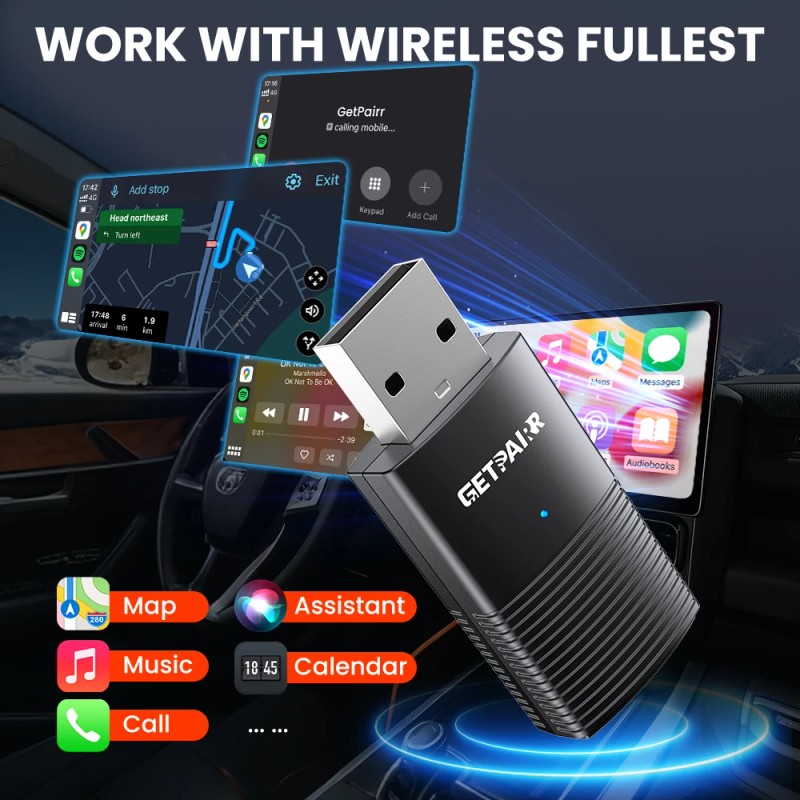 GetPairr 5G Wifi Wireless Apple Carplay Android Auto Adapter Mini
