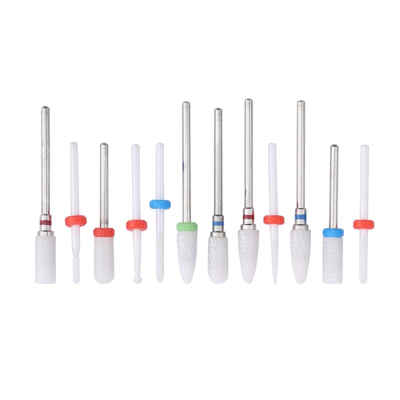 12pcs Ceramic Milling Cutter Drill Bit Electric Grinding Machine Kit