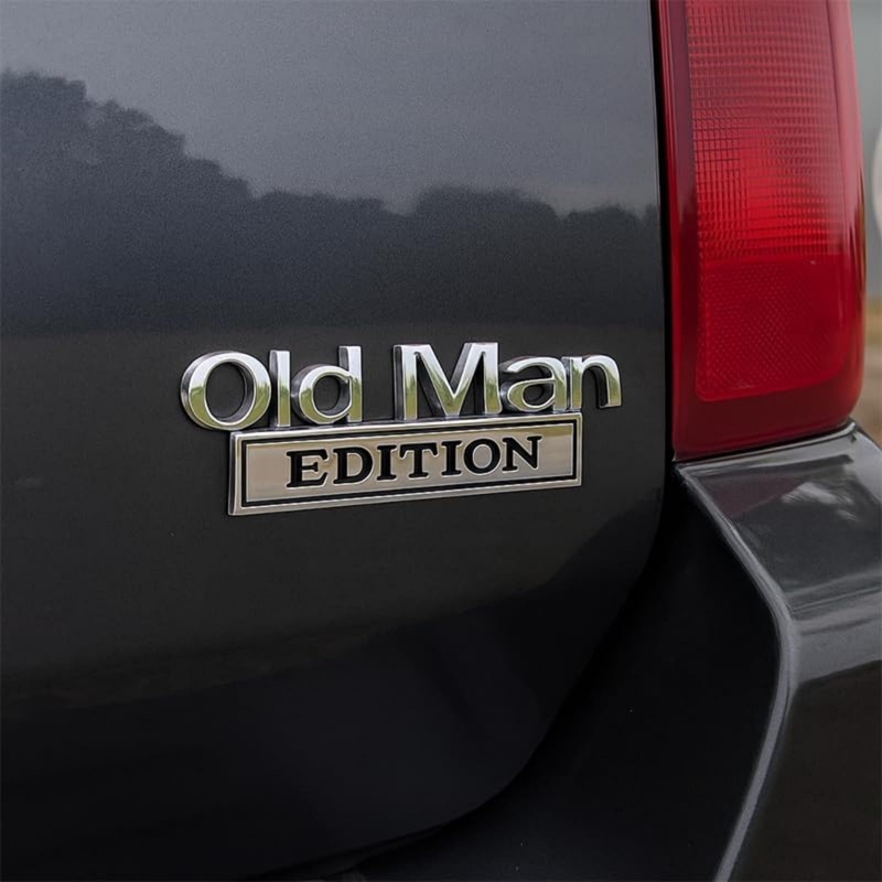 2PCS Old Man Edition Car Badge,3D Emblem Sticker Badge Old