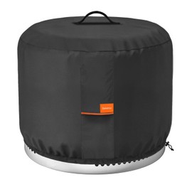 Dalema Round Fire Pit Cover,Outdoor 600D Heavy Duty Waterproof Tear-Resistant Yukon 27 Inch Firepit Covers,Patio Weatherproof Fire Table Cover for Solo Stove Yukon,Black.