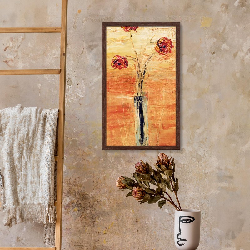 euwazram Solid Wood 24x30 Frame - Single Frame, Rustic Walnut