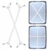 Premium Sheet Straps, Adjustable Crisscross Fitted Sheet Clips (2, White)
