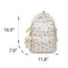 MININAI Cute Floral Printed Backpack for Women Preppy Kawaii Aesthetic