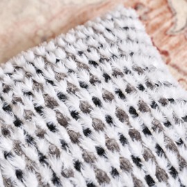 Aeckself Boho Chenille Tufted Pillow Cover 20x20 Inch, Decorative Square Throw Pillow Cover Neutral Pillowcase for Couch Bedroom Living Room, Black Gray