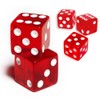 19mm D6 Six-Sided Gaming Transparent Casino Dice (Red Square, 5pcs)