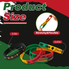 90 Pcs Happy Juneteenth Party Rubber Bracelets Black Freedom Day Patriotic Party Supplies Juneteenth Wristbands for African Juneteenth Independence Day Party Supplies Decorations Goodie Bag Stuffers
