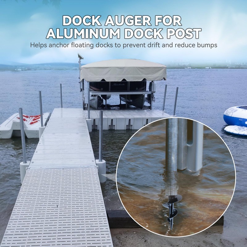 MATINA Dock Pole Auger for Aluminum Dock Pole, Dock Post