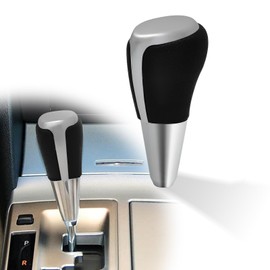 nuoozy Gear Shift Knob Compatible with Toyota RAV4 Camry Corolla Highlander 4Runner Avalon Sienna Land Cruiser Yaris Prius C Lexus ES350 GS300 Shifter Knob Handle Black Silver