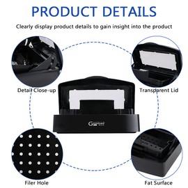 Gusnilo nail art tools sterilizer box for nail tools, tweezers, hair salon, spa and trimmer manicure equipment (1 piece, black)