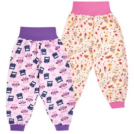 FLYISH DIRECT Baby Nappy Pants, Baby Sleepy Nappy Pants for Children, Pack of 2 Baby Potty Training Pants, owl, 3 - 5 years