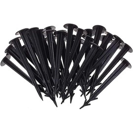 50 Pack 4.5 Inch Plastic Garden Stakes, Heavy Duty Landscape Anchoring Spikes for Weed Fabric, Tarp, Tent, Edging & Ground Fixing, Black