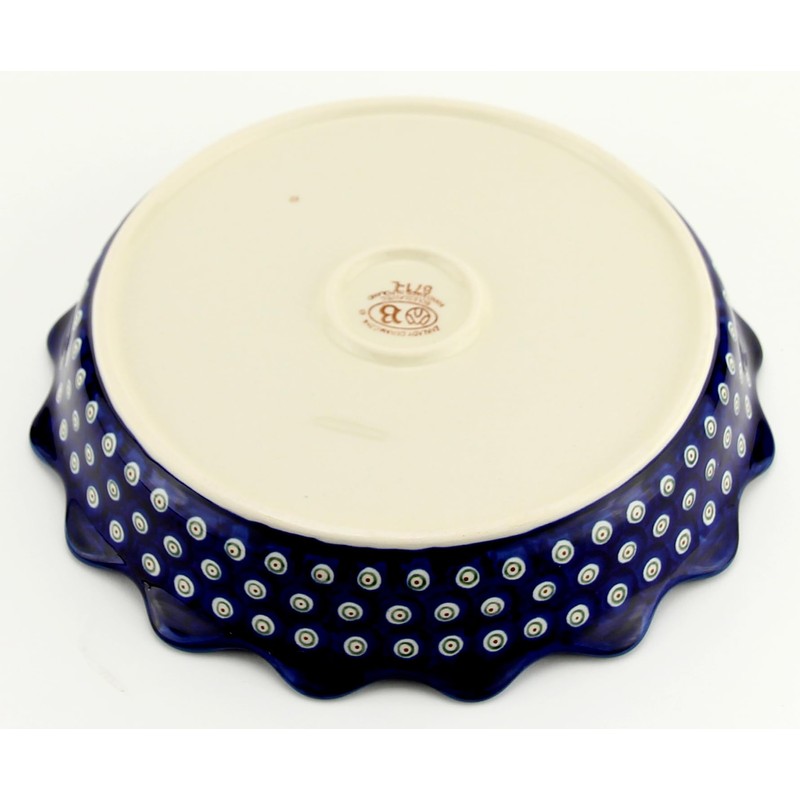 Polish Pottery Quiche/Scalloped Pie Dish From Zaklady Ceramiczne Boleslawiec #1765-166a