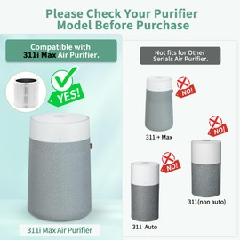 Nisreen Blue Pure 311i Max Replacement Filter Compatible with Blueair Blue Pure 311i Max Air Pu-rifier F3MAX, H13 True HEPA and Activated Carbon 2-in-1 F3MAX Replacement Filters, 1 Pack