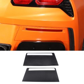MXtech-23 For Corvette C7 2014-2019 Carbon Fiber Rear Bumper Fog Light Trim Panel