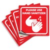 iSYFIX Please Use Hand Sanitizer Signs Stickers - 4 Pack 6x6 Inch - Red Premium Self-Adhesive Vinyl, Labels, Laminated for Ultimate UV, Weather, Scratch, Water and Fade Resistance, Indoor & Outdoor