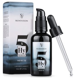 [Performance Winner 2020] Skinfusion Hyaluron 6X Serum, Highly Concentrated, 100 ml, Facial Care for Men and Women, + Vitamin C + Aloe Vera + Urea + Amino Acids, Hyaluronic Acid Face Cream and Moisturising Cream, Includes 2 x Free Vitamin C Sample