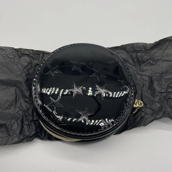 YVES SAINT LAURENT YSL SMALL POUCH/COIN POUCH BLACK WITH STARS