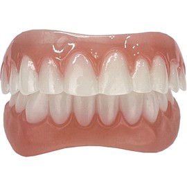 Instant Smile Comfort Fit Flex Teeth - Upper and Lower Matching Set, Bright White Shade! Fix Your Smile at Home Within Minutes!