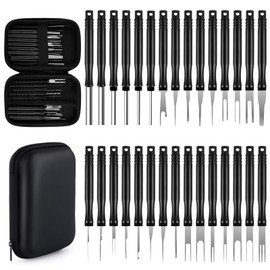 PBUSPU 30 x Terminal Removal Removal Tool Car, Car Cable Plug Removal Tool with Tool Bag, Terminal Removal Tool for Car, Black