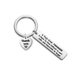 ENSIANTH Manager Gift A Truly Great Manager Is Hard to Find Difficult to Part With and Impossible to Forget Keychain Thank You Gift for Management,Leader,Boss (Manager Gift)