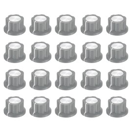 MECCANIXITY 20Pcs Potentiometer Knob Fit 1/4" Shaft Pots, Set Screw Brass Insert, Dark Gray Volume Controller Rotary Knobs for Guitar Effect Pedal Replacement