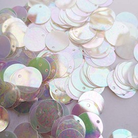 200pcs Flat Sequins Iridescent Spangles Craft Loose Sequins for Embroidery, Applique, Knitting, Arts, Crafts, and Embellishment (12mm)