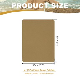 PATIKIL Iron-on Patches 95 x 125mm, 12 Pack Fabric Repair Patches Cotton Iron on Patch for Clothes Repair Decorating Kit, Camel