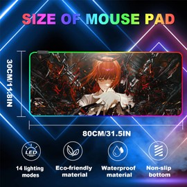 sabermaster Alfombrilla De Ratón Rgb Anime, Resistente Al Agua, Alfombrilla De Ratón Con Base De Goma Antideslizante, Alfombrilla De Ratón Para Teclado De Ordenador De Oficina, Alfombrilla De Ratón Pa
