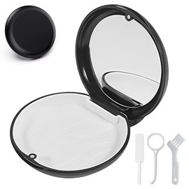 Caja de Guarda Dental Bruxismo, Kit 4 en 1 con Espejo y Cepillo, Estuche para Guarda Dental, Gancho de Extracción y Masticables, Chewies para Alineadores, para Hogar, Viaje y Oficina (Negro)