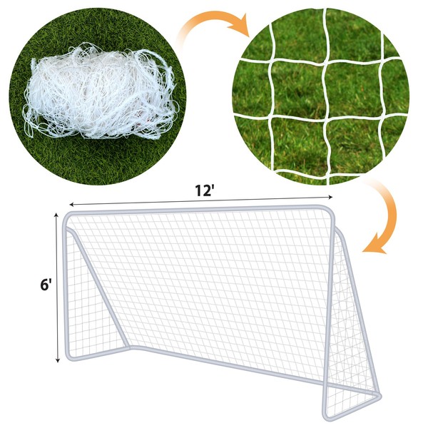 BenefitUSA Nets for Portable Football Soccer Door Goal 12' x 6' Soccer Net Nelon Sport Training