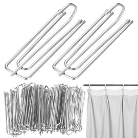 Pack of 50 Curtain Hooks Metal, Stainless Steel Curtain Hooks for Rails, 4 Prong Pleated Hooks Curtain Hooks for Rails, Curtain Hooks Clips Clip for Hanging Curtains Curtain Rings