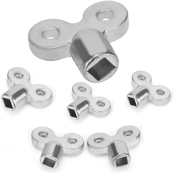TOYMIS 6 Pack Radiator Valve Keys Zinc Alloy Silver Wrench