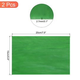 sourcing map 2 Pcs Stained Glass Sheet Mosaic Tile 7.9 Inch x 5.9 Inch Bright Green Stained Glass Sheets for Crafts DIY Art Project