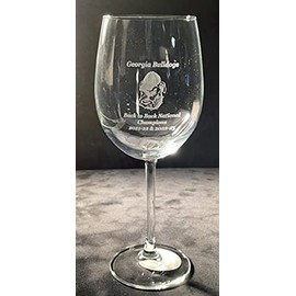 GFSF Georgia Bulldogs Back to Back National Champions 18 oz wine glass/water goblet