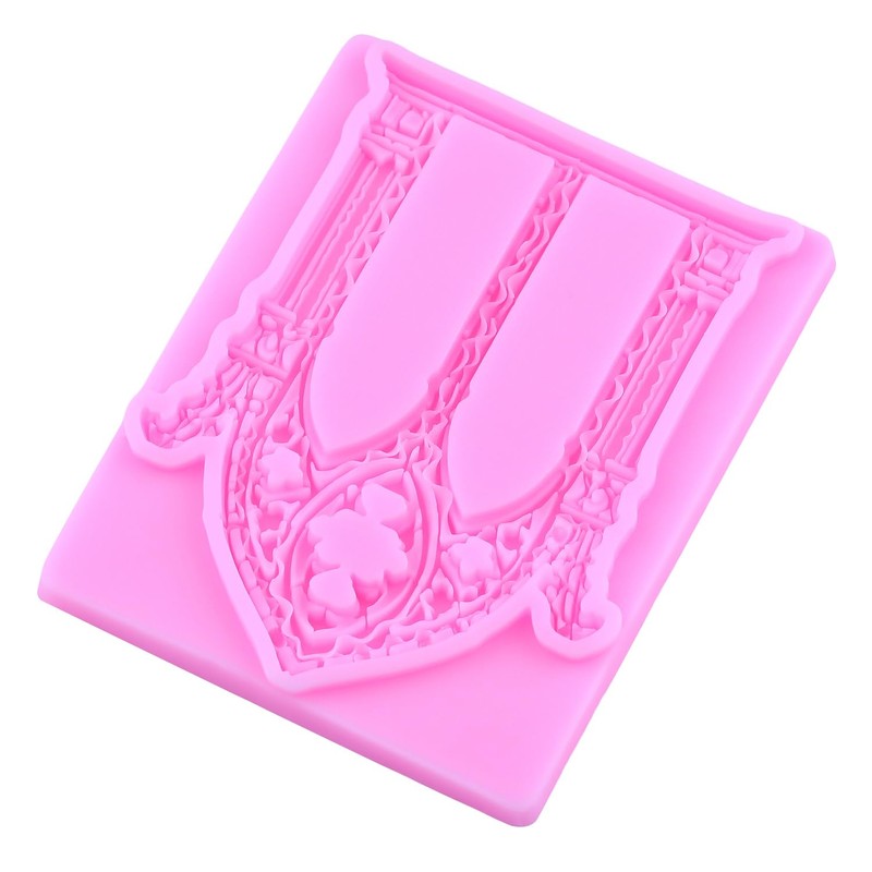 MIYAHOUSE Gothic Castle Gate Silicone Molds Window Fondant Mold Set