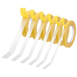 PATIKIL Fabric Tape, 6 Roll Double Sided Heavy Duty Sticky Carpet Tape Mesh Tape for Floor Wall Photo DIY Crafts Clothes Pasting Mounting, 33 Feet x 0.4/0.5/0.6/0.7/0.8/1", Yellow