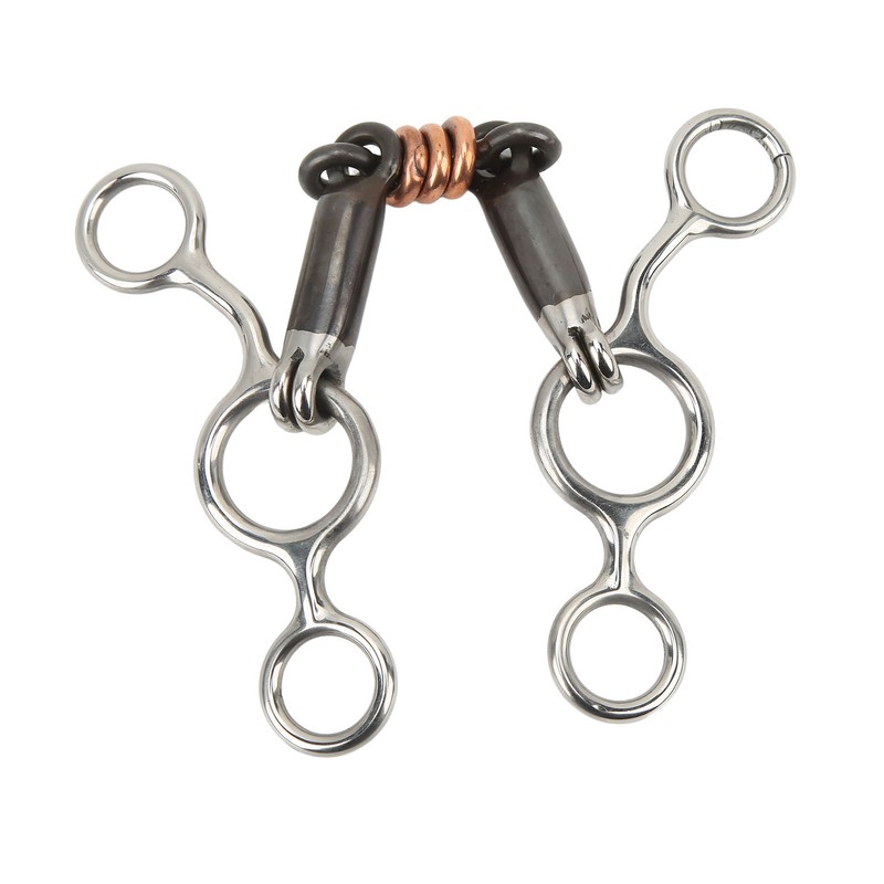 Horse Gag Ring Snaffle Stainless Steel Brass 145mm Mouthpiece Horse