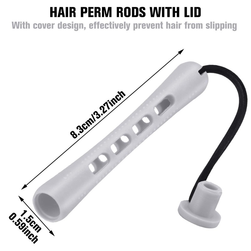60 Pieces Perm Rods for Long Hair Plastic Perm Curling