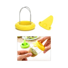 ICSTM Kiwi Peeler,Easy-Grasp Kiwi Tool,2-In-1 Stainless Steel Kiwi Fruit Peeler and Kiwi Cutter for Kiwi,Dragon Fruit, Etc (Yellow)