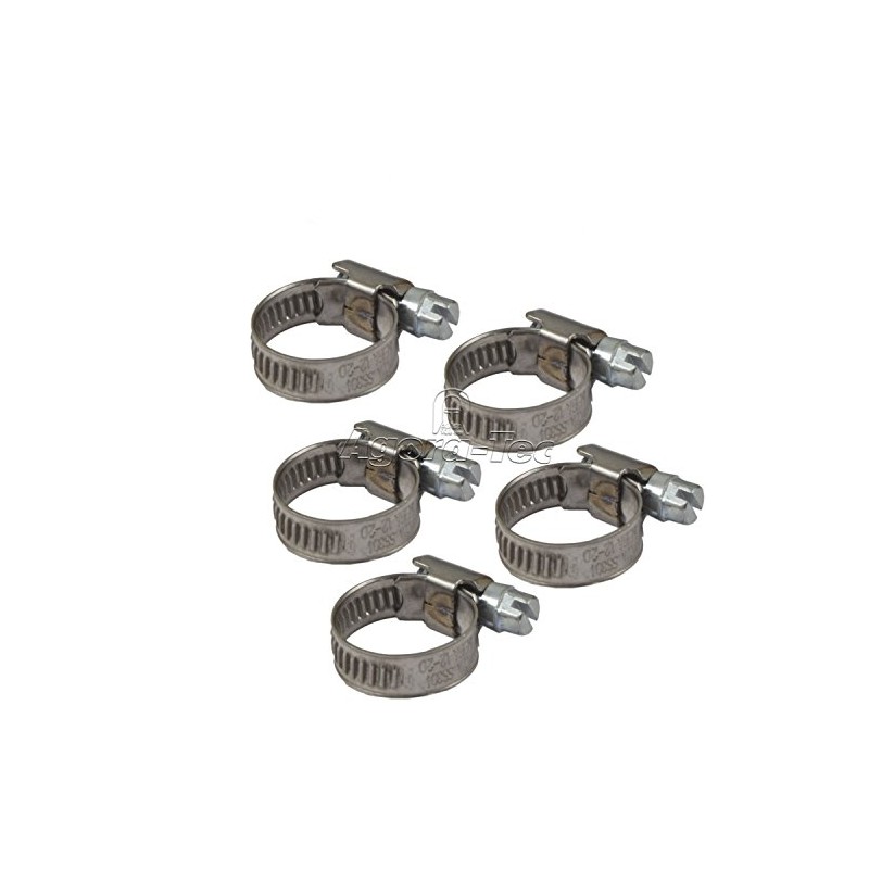 Agora-Tec Stainless Steel Clamps W4 (Set of 5) for 1/2