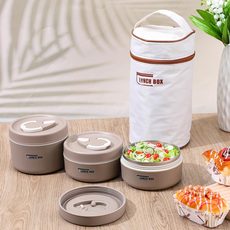 mekueeex 3 Pcs Portable Insulated Lunch Container Set for Adult,