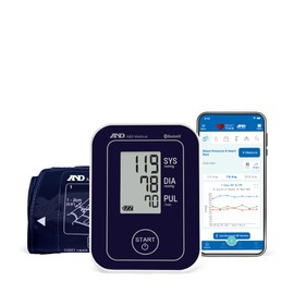 A&D Medical Bluetooth Blood Pressure Monitor for Home Use, UA-651BLE – Upper Arm Precise BP Machine – Wide Range Cuff (8.6” / 22-42cm), App is iOS & Android Compatible, AA Batteries