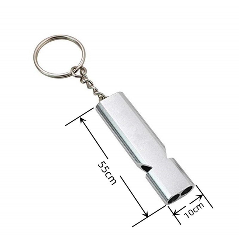 2 Pieces Emergency Whistle Outdoor Survival Safety Whistle Metal Keychain