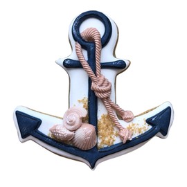 LILIAO Nautical Anchor Cookie Cutter,4.6", Biscuit Bread Sandwich Cutters, Stainless Steel