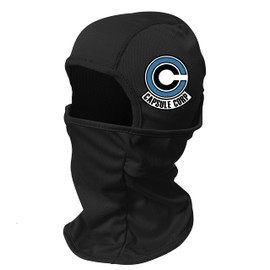 Capsule Corp Ski Mask Anime Balaclava Full Face Cover Winter Sport Graphic Headwear (Black)
