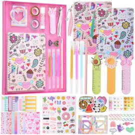 VOD VISUAL 2 Pack DIY Journal Kit，Kid Journals for Girls Ages 8 9 10 11 12 13 14 Year Old, Interesting Birthday Gifts for Girls,Art & Crafts & Scrapbook & Diary Set