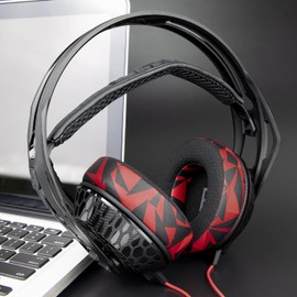 SOULWIT Mesh Fabric Replacement Ear Pads for Plantronics (Poly) Rig 400 (400Pro HC, 400HS, 400HX, 400HA), Ear Pads for Rig 500 (500E, 500HD, 500HX)/505(505HS)/515(515HD) Headphones